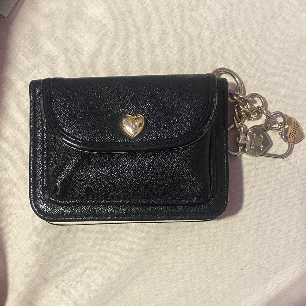 Juicy Couture Black Wallet with Heart Charm